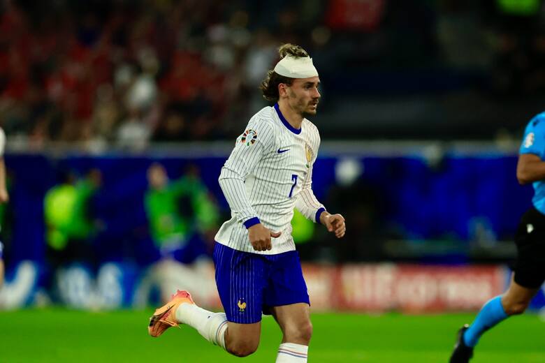 Antoine Griezmann (Francja) rozbił głowę w meczu Euro 2024 z Austrią.