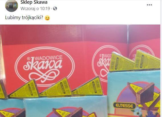 Zrzut ekranu z FB producenta słodyczy. O tym wpisie jest już głośno w Wadowicach.