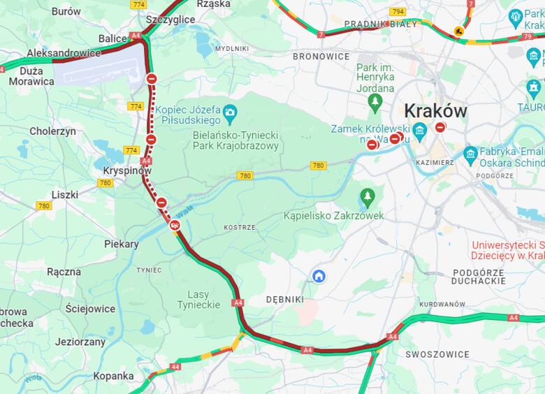 Poważny wypadek na autostradzie A4 w kierunku Katowic. Wielu rannych
