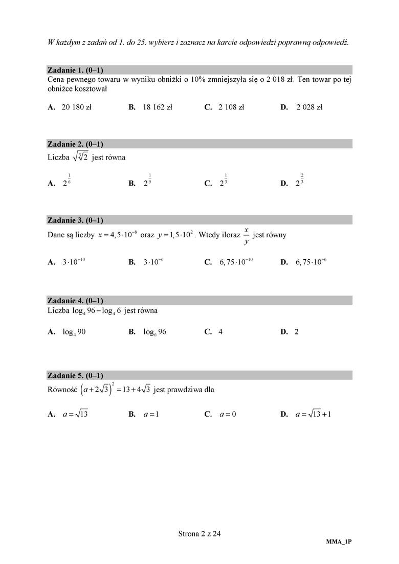 Matura Poprawkowa Matematyka 2018 Mamy Arkusze Cke Stara I Nowa Formula Dziennikpolski24 Pl