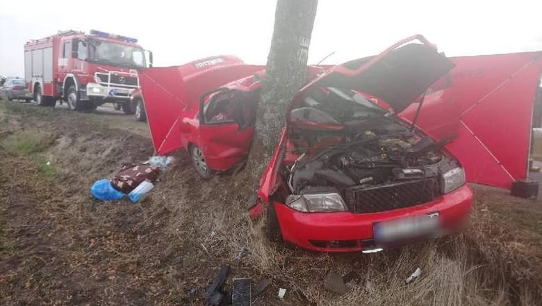 Śmiertelny wypadek w Gniewie na drodze do miejscowości Ciepłe [30.10.2018] . Nie żyją dwie osoby