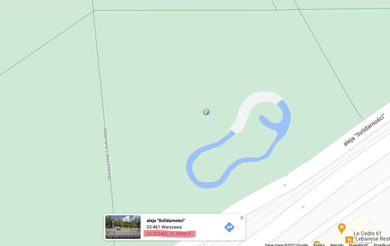 Screen Google Maps - współrzędne