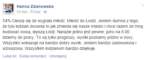 Facebook Hanny Zdanowskiej