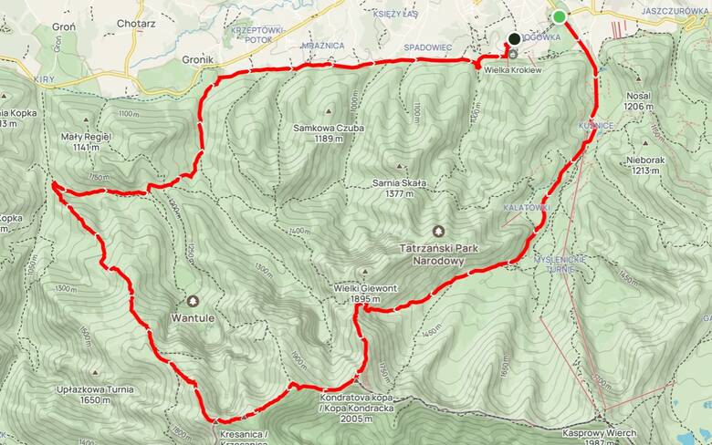 Mapa biegu Tatra Race Run
