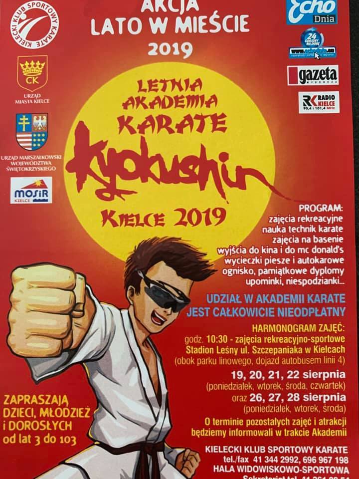 Akademia karate w Kielcach od poniedziałku. Udział bezpłatny, czekają też basen i kino 