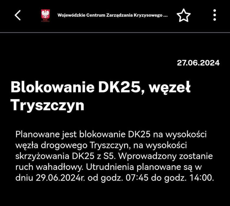 Uwaga na utrudnienia pod Bydgoszczą. W sobotę od rana planowana jest blokada!