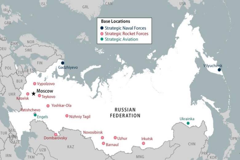 Dyslokacja jednostek strategicznych sił rakietowych (jądrowych wojsk) Rosji
