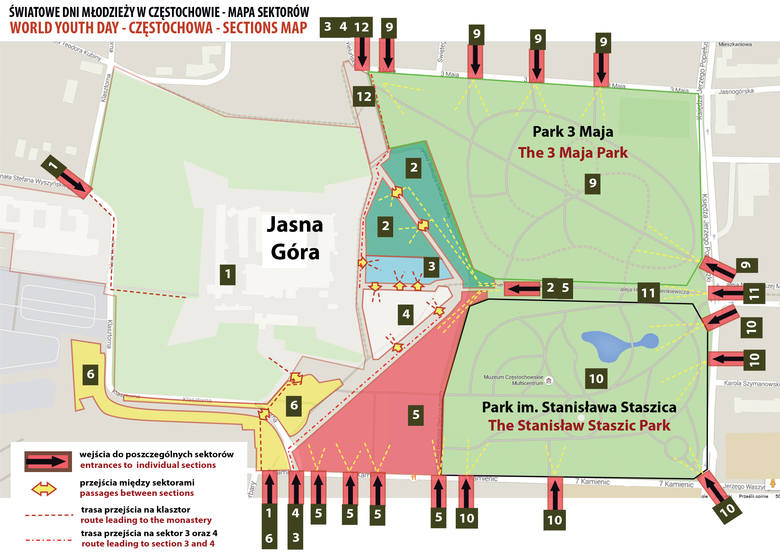 czestochowa jasna góra parking mapa Papież Franciszek w Częstochowie: Niezbędnik pielgrzyma [MAPA 