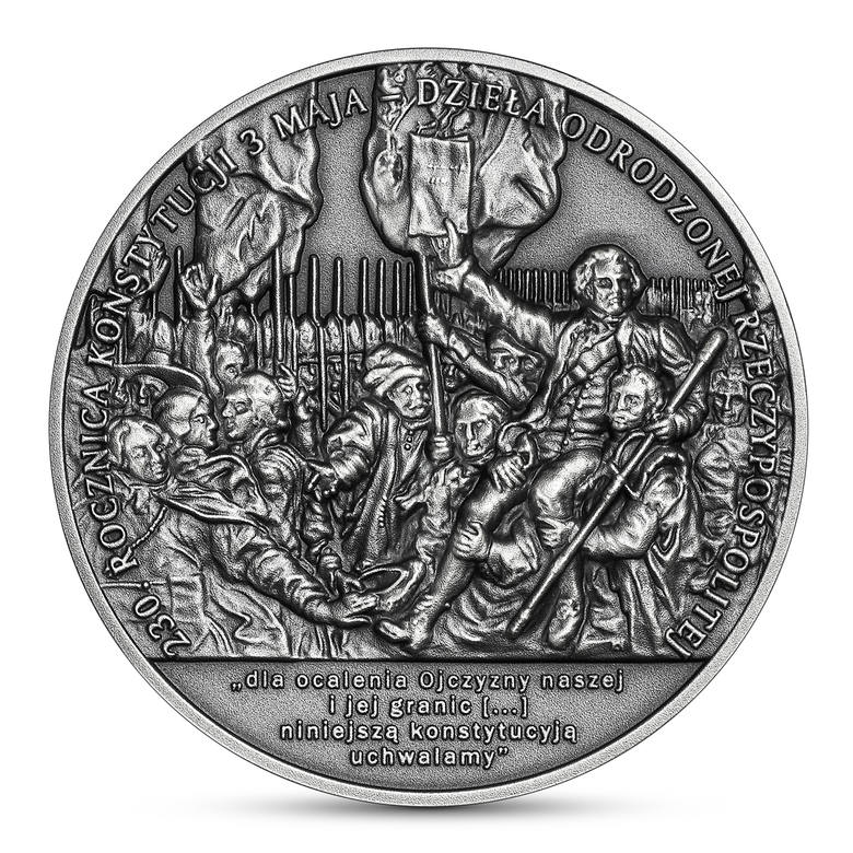 230. rocznicę Konstytucji 3 Maja Narodowy Bank Polski również uczci  dwiema monetami - złotą o nominale 100 zł i srebrną o nominale 50 zł