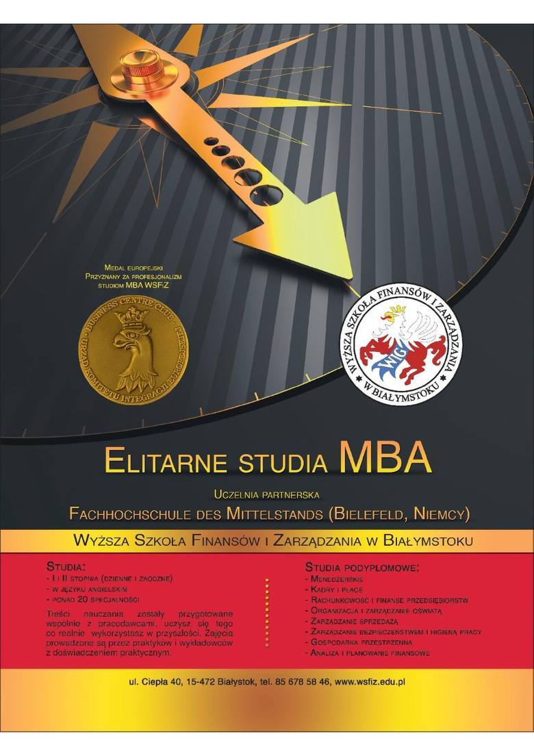 Elitarne studia MBA w Wyższej Szkole Finansów i Zarządzania w Białymstoku. Rekrutacja jeszcze trwa
