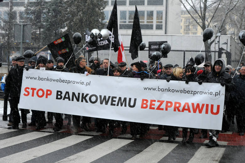 Protest Frankowiczów w Warszawie.