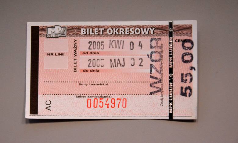 Historyczne bilety ze zbiorów MPK Lublin.