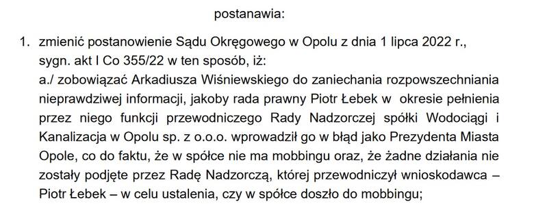 Zamieszanie wokół WiK. Prezydent Arkadiusz Wiśniewski ma przestać rozpowszechniać nieprawdziwe informacje