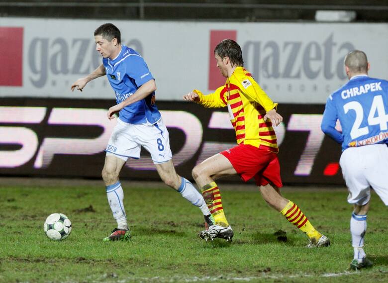 Lewandowski w marcu 2010. Lech wygrał wtedy 1:0 z Jagiellonią po jego golu