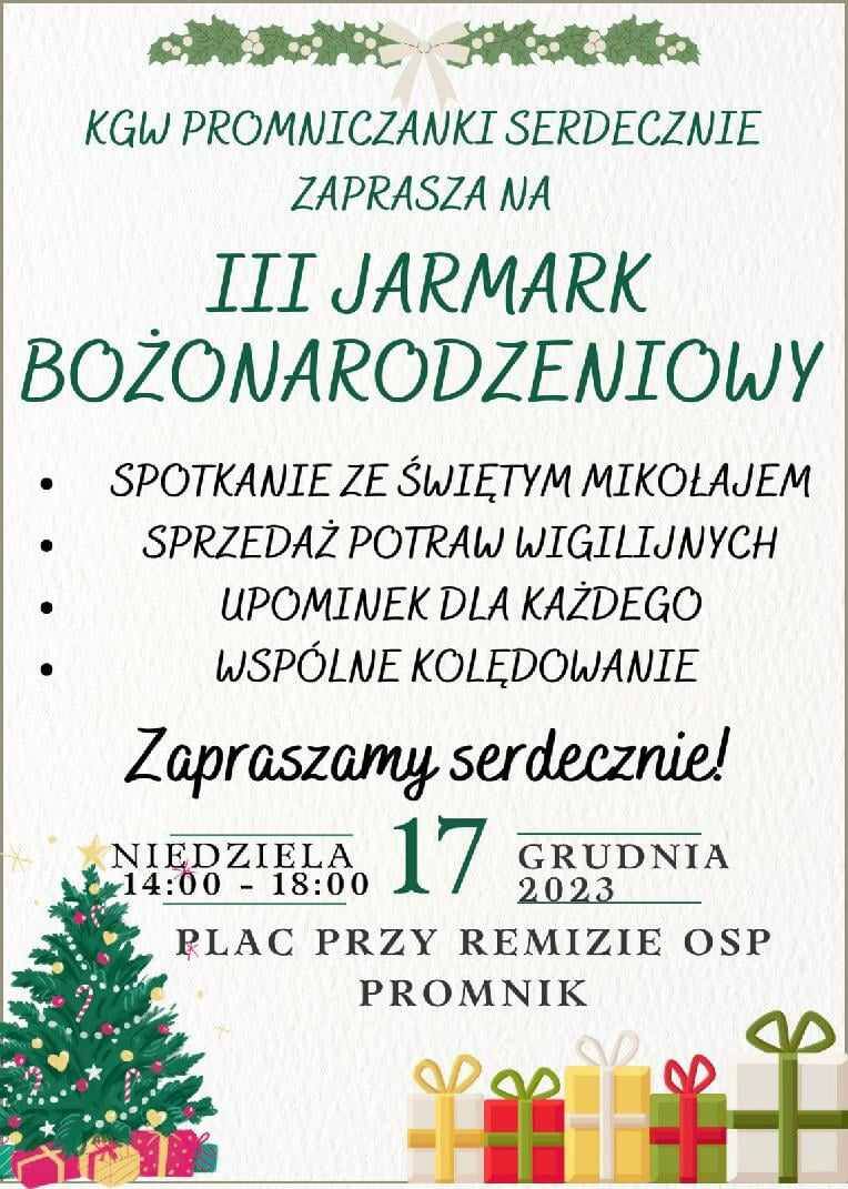 Świąteczne spotkanie w Promniku. Tradycyjny jarmark z rękodziełem, Świętym Mikołajem i wspólnym kolędowaniem!