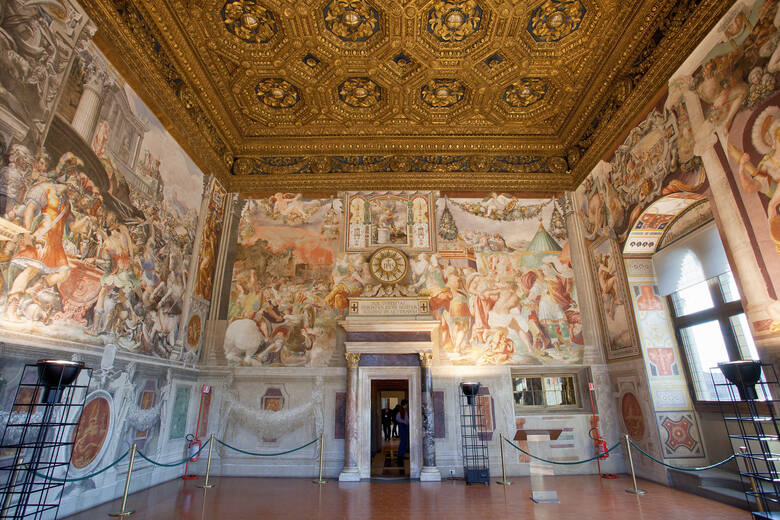 Wnętrze jednej z sal w Palazzo Vecchio we Florencji