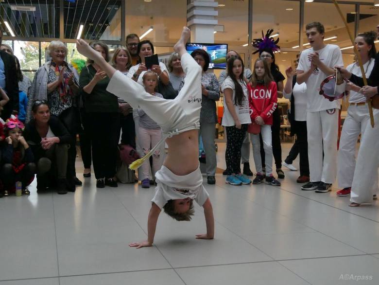 Tę przedziwną dla naszej kultury sztukę walki prezentowali członkowie Centrum Capoeira Radom.