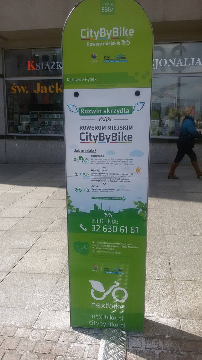 Wypożyczalnie miejskich rowerów w Katowicach. 