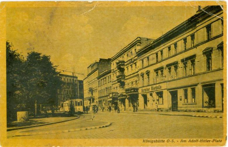 Rynek w Chorzowie w okresie okupacji nazywał się Adolf Hitler Platz
