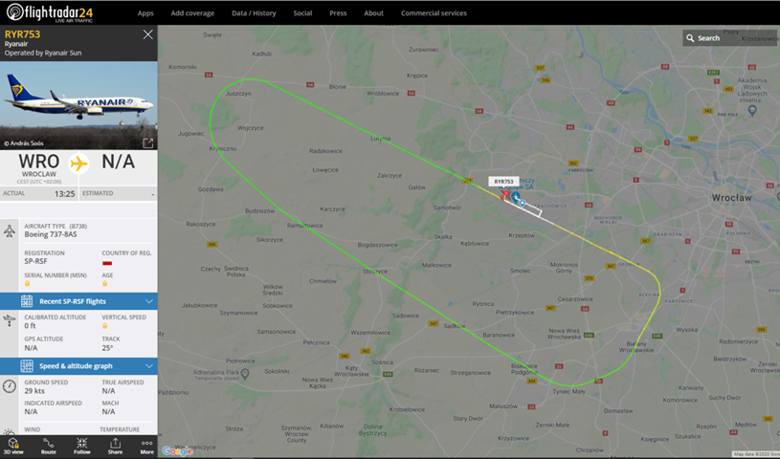 Mój Reporter: Samolot Ryanair wystartował i za chwilę wylądował we Wrocławiu. O co chodzi?