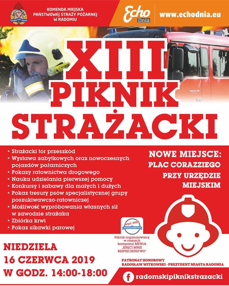 Radomski Piknik Strażacki 2019. W niedzielę na placu Corazziego będzie świetna zabawa i nauka o bezpieczeństwie ze strażakami i „Echem Dnia”