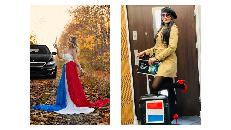 Zwyciężczynie konkursu "Francja, elegancja z Peugeot" - Paulina Mirek i Renata Anioł.
