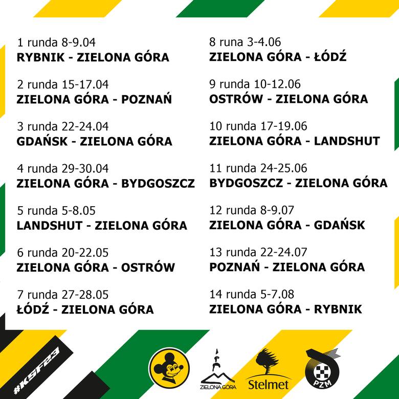 Sezon 2023 w I lidze żużlowcy Falubazu Zielona Góra rozpoczną w Rybniku.