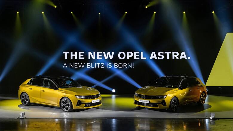 Opel Astra VI Nowa Astra jest teraz dostępna jako hybryda plug‑in, a od 2023 roku także jako w pełni elektryczna Astra‑e. Zamówienia na sportowy, pięciodrzwiowy