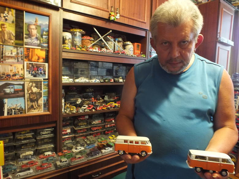 Janusz Hałasik zbiera modele pojazdów... Ma ich już ponad 700