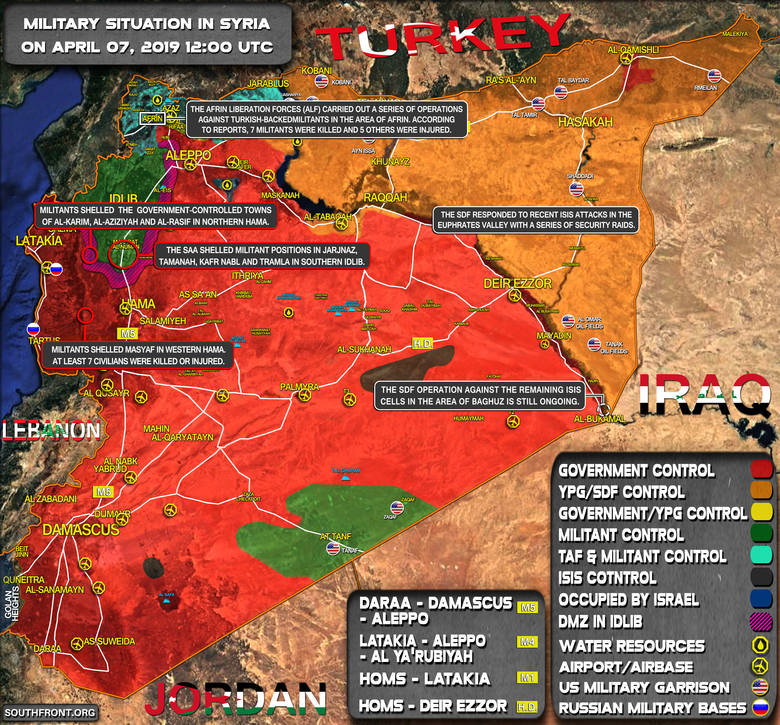 Sytuacja militarna w Syrii (7.04.20190