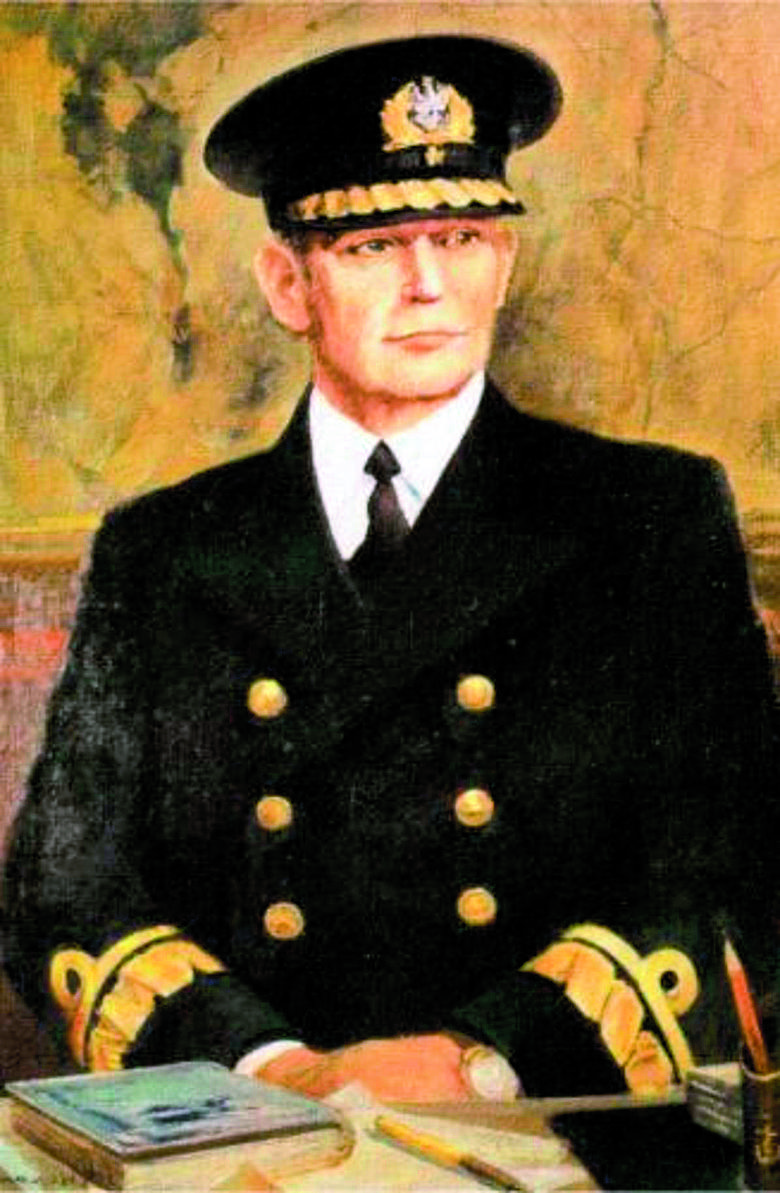 Kontradmirał Józef Unrug w mundurze galowym (lata 30.)