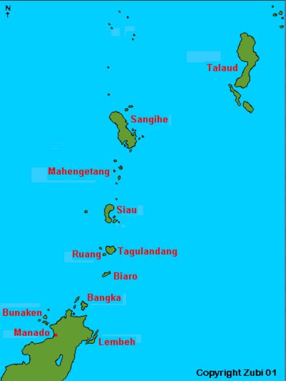 Archipelag indonezyjskich wysp Siau, Sangihe i Talaud