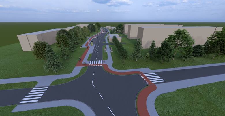 Wizualizacje rozwiązań przebudowy głównej drogi przecinającej Osiedla Nad Sołą w Kętach