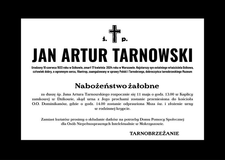 Tarnobrzeg. Dziś pożegnanie śp. hrabiego Jana Artura Tarnowskiego, jego prochy złożone zostaną w krypcie 