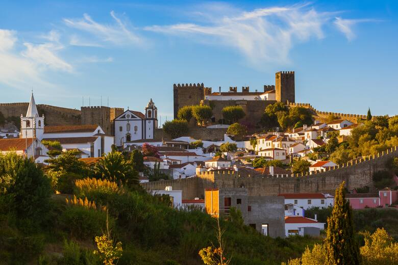 Panorama miasta Obidos w Portugalii