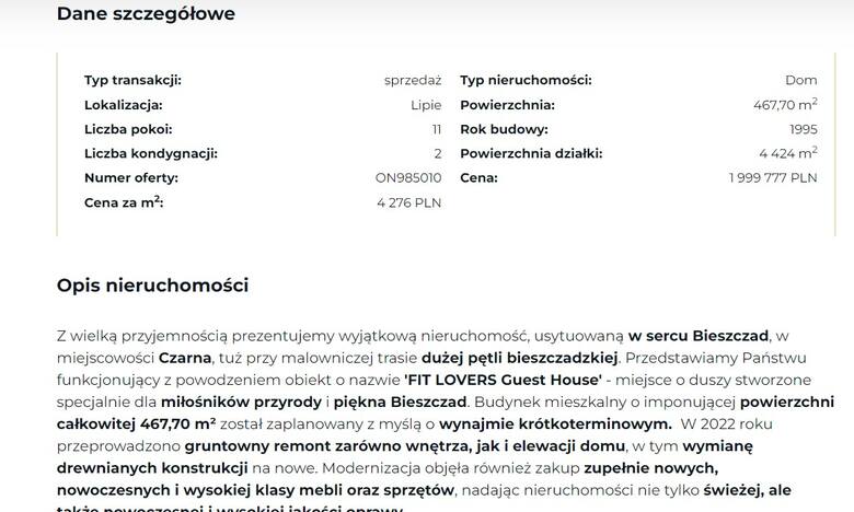 Fit Lovers sprzedają dom w Bieszczadach! Tak wygląda ich posiadłość za ponad 2 miliony [ZDJĘCIA] 