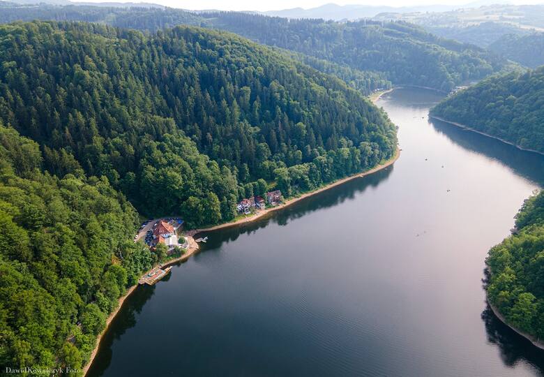 Jezioro Bystrzyckie - widok z lotu ptaka