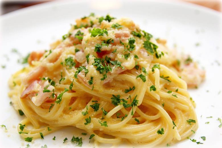 spaghetti, bolognese, carbonara, makaron, obiad