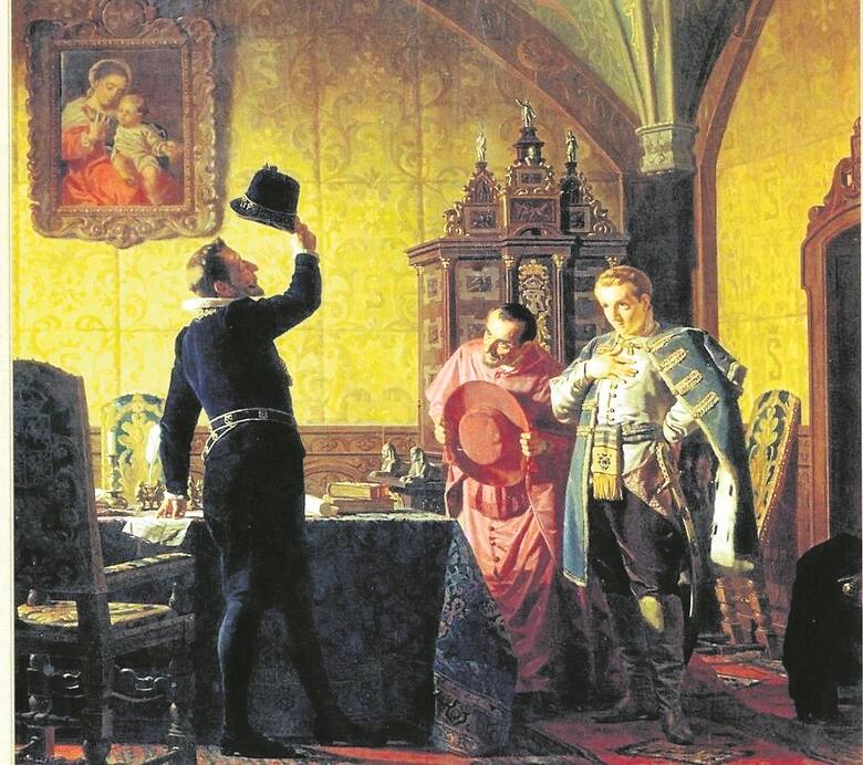 Dymitr Samozwaniec przysięga Zygmuntowi III, że zaprowadzi w Rosji katolicyzm