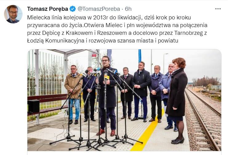 Nowe połączenie kolejowe Mielec – Padew to przedłużenie otwartego przed rokiem połączenia z Dębicy do Mielca