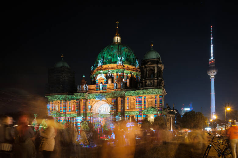 Katedra w Berlinie podczas słynnego festiwalu świateł