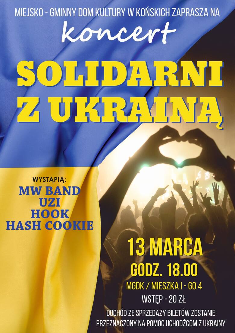 Solidarni z Ukrainą. Rockowy koncert w Końskich