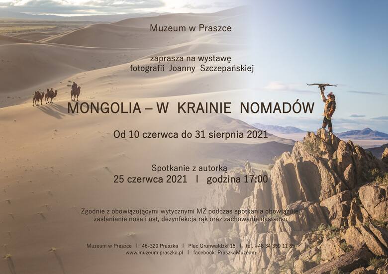 „Mongolia - w krainie nomadów" - spotkanie autorskie i wernisaż wystawy fotografii Joanny Szczepańskiej w Muzeum w Praszce.
