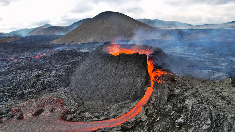 Erupcja wulkanu Fagradalsfjall, Islandia, lipiec 2023 r.
