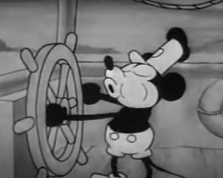 Myszka Mickey i Minnie z pierwszego dilmu bez praw autorskich