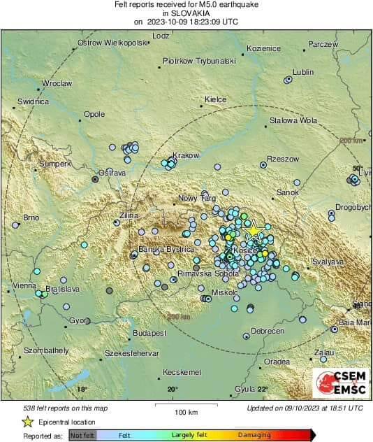 Na Słowacji było silne trzęsienie ziemi. Wstrząsy odczuli również mieszkańcy Podkarpacia