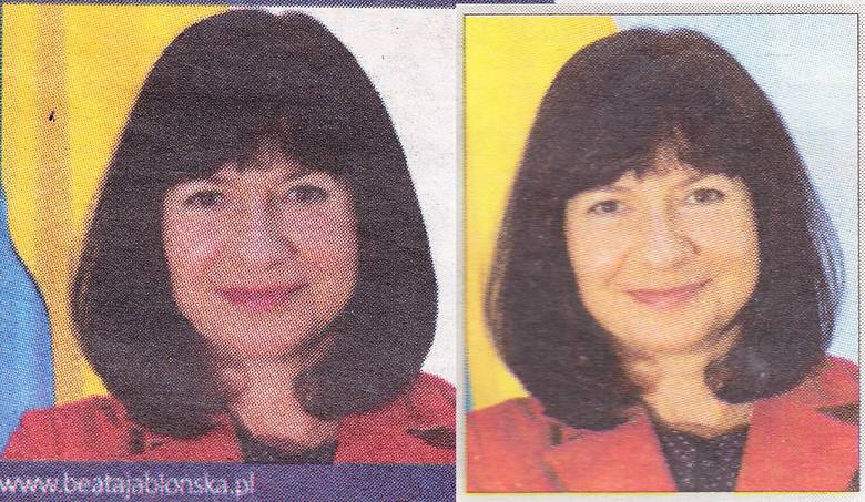 Zdjęcia wyborcze Beaty Jabłońskiej ze Skierniewic - obecne oraz z kampanii 2010 roku: wskaż trzy różnice...;)