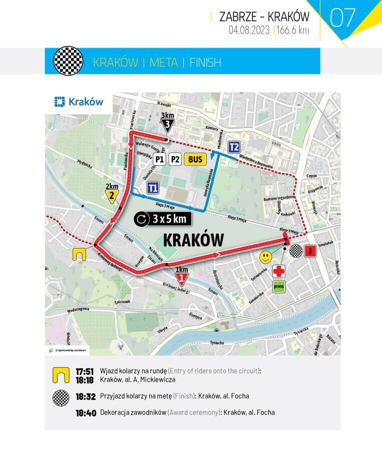 Tour de Pologne 2023 Kraków - trasa przejazdu. Utrudnienia w ruchu i zmiany w komunikacji miejskiej. Sprawdź, które ulice będą zamknięte
