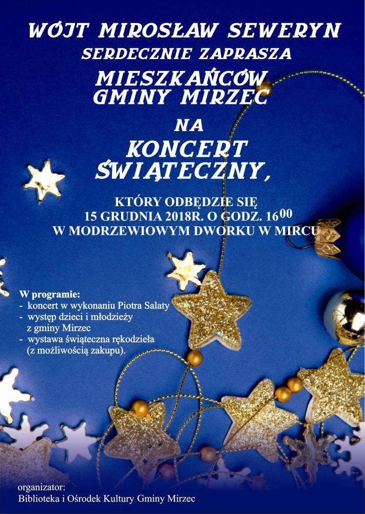 Plakat sobotniego koncertu w Mircu