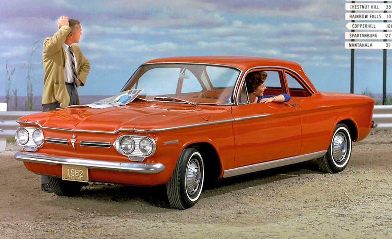 Chevrolet Corvair  z 1961 r.  otrzymał miano „niebezpiecznego przy każdej prędkości"